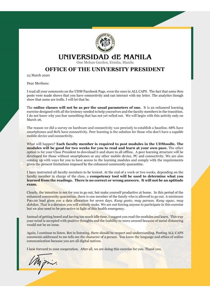 Message from the University President